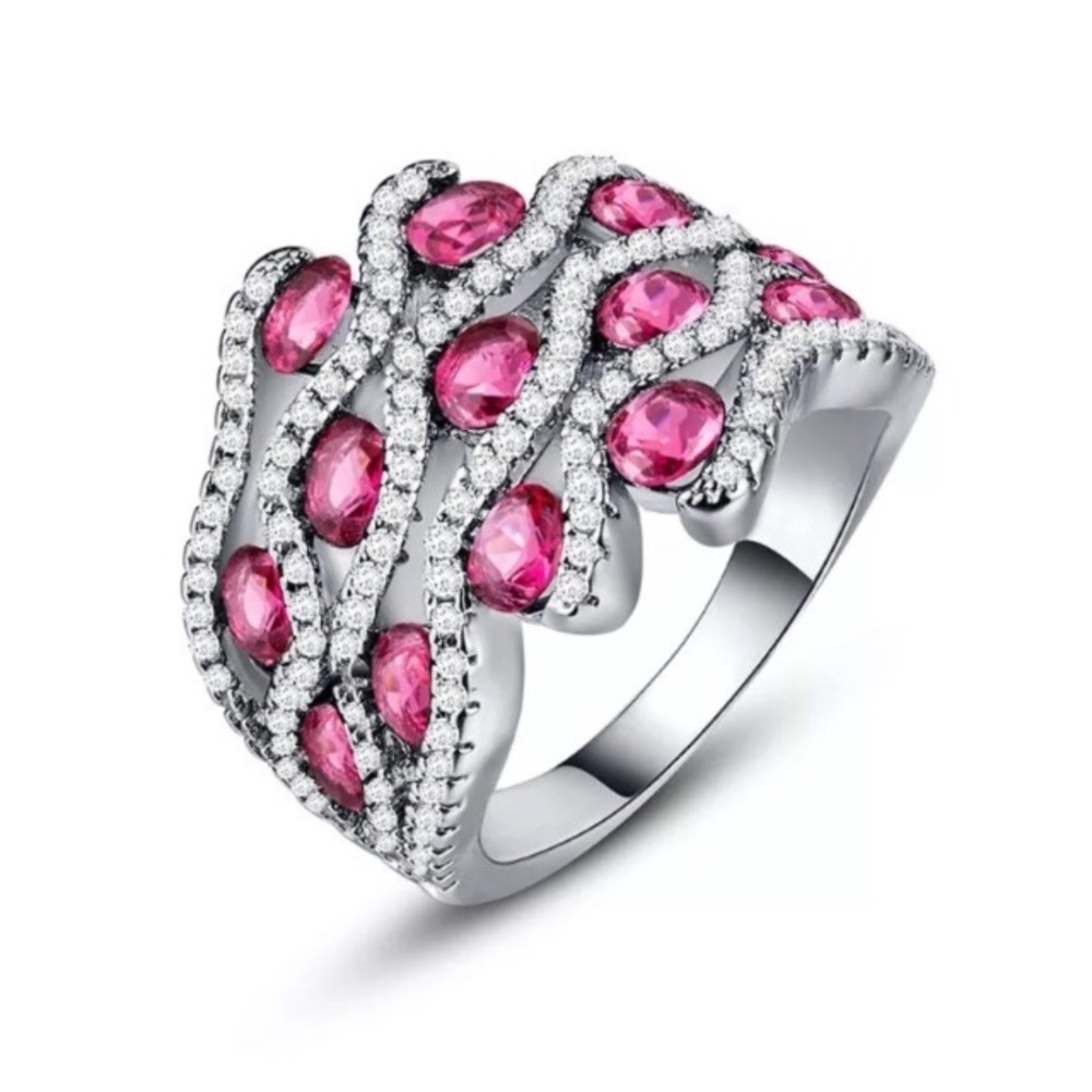 Gorgeous 925 Silver Filled Ruby Ring - image 1